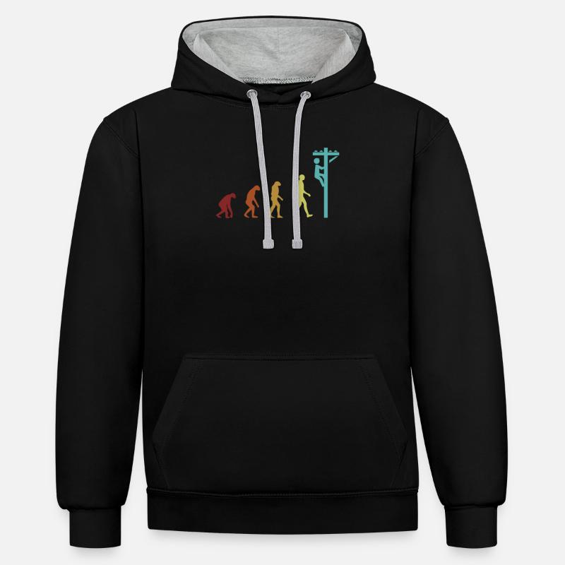 Electrician Evolution Electronics Technician Electrician - Contrast hoodie - black/heather grey