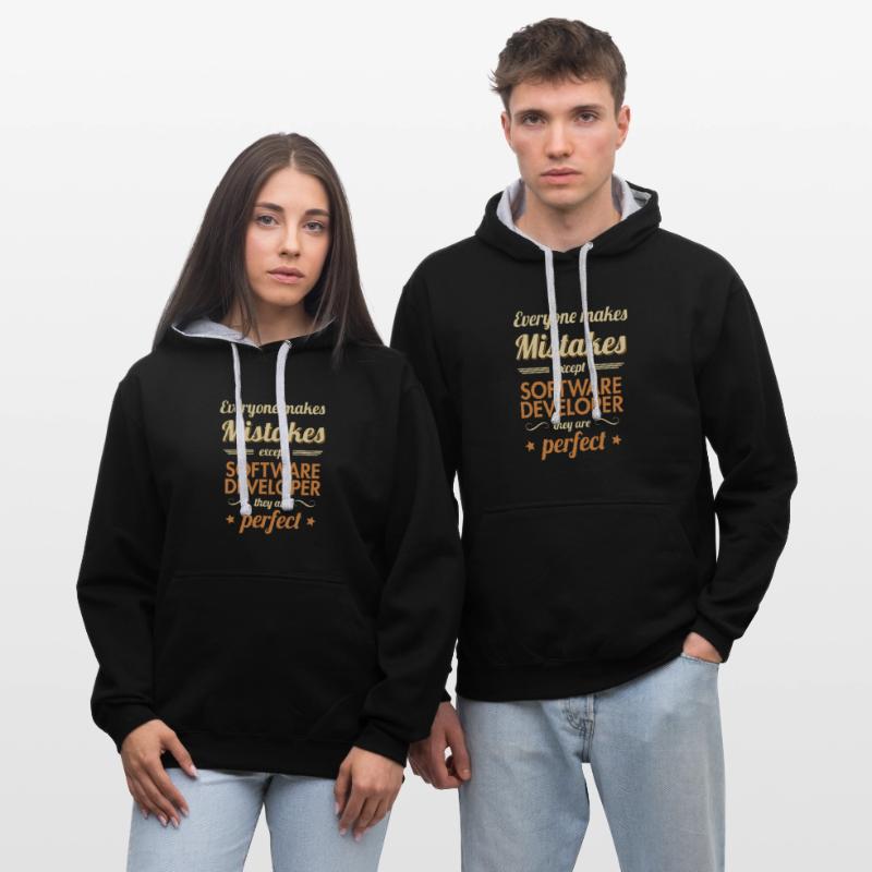 Software Developer are Perfect Developer Coder Kontrast-Hoodie