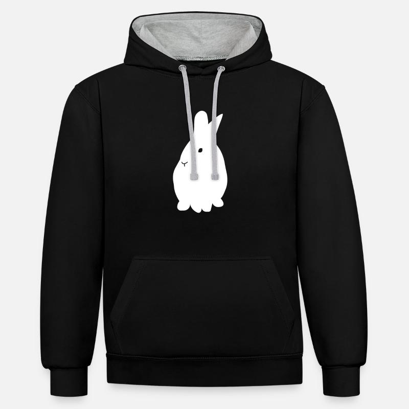 Lapin - Lapin - Sweat à capuche contrasté - noir/gris chiné