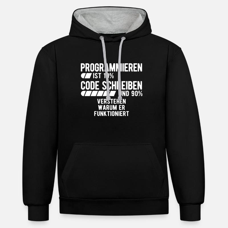 Informatik Informatiker Programmierer - Kontrast-Hoodie - Schwarz/Grau meliert