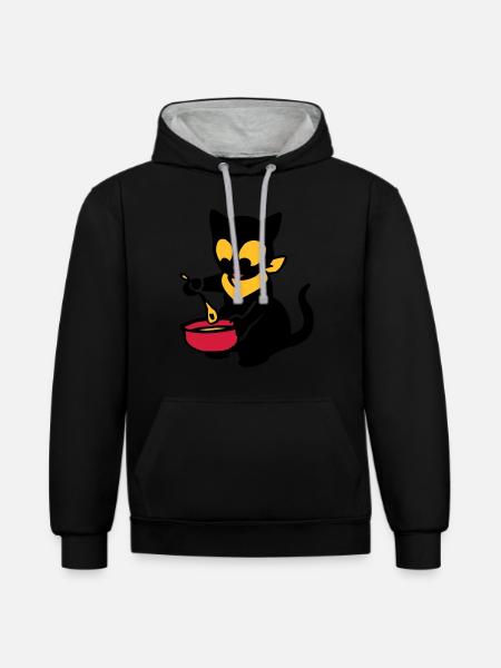 Georgie bowl - Contrast hoodie - black/heather grey