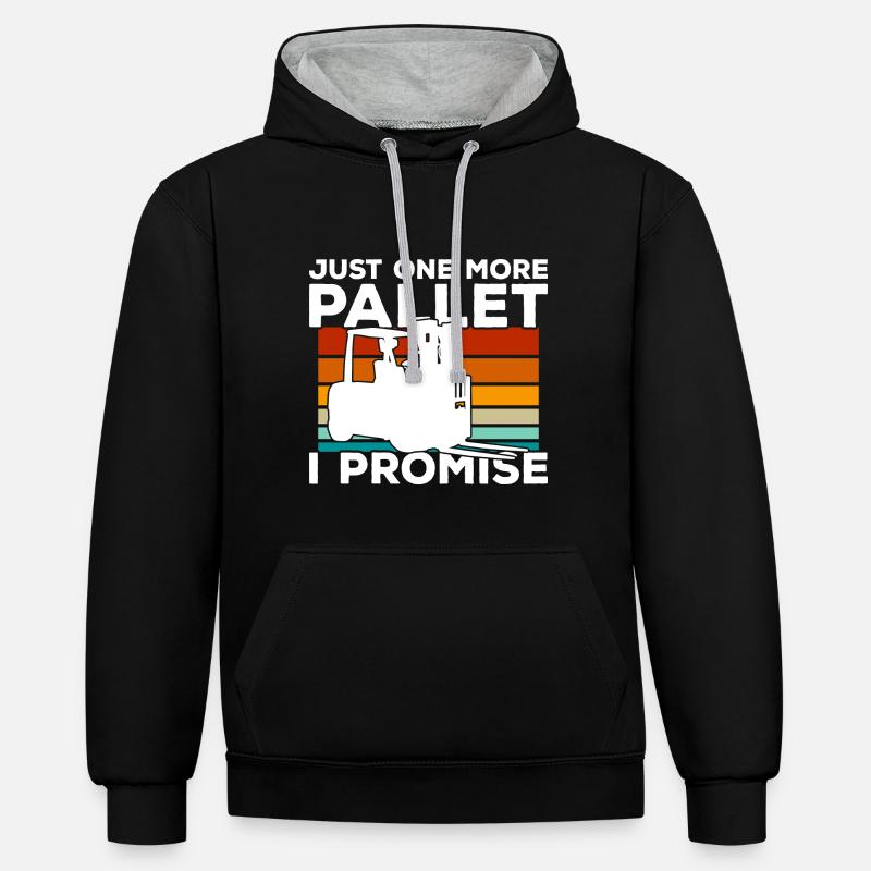 Gabelstaplerfahrer Gabelstaplerfahrer - Kontrast-Hoodie - Schwarz/Grau meliert