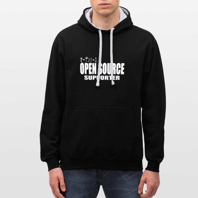 LUZILLION CODER COUTURE, PARTISAN DE L’OPEN SOURCE Sweat à capuche contrasté