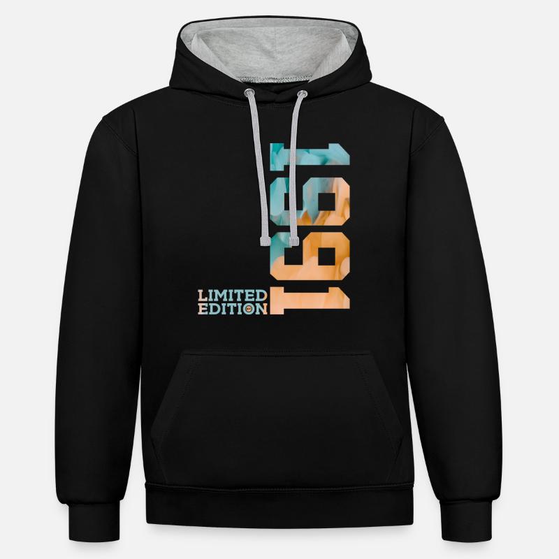 35E ANNIVERSAIRE ÉDITION LIMITÉE 1991 - Sweat à capuche contrasté - noir/gris chiné
