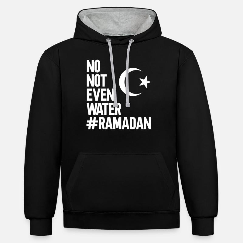 Non même pas d’eau Ramadan - Sweat à capuche contrasté - noir/gris chiné