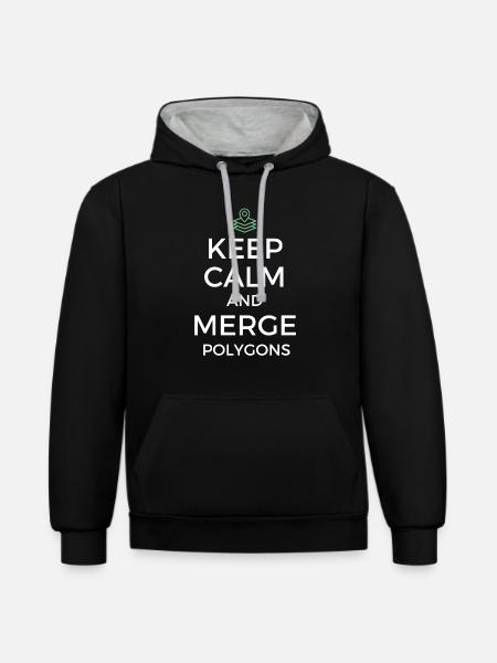 GIS - Geographische Informationssysteme - Kontrast-Hoodie - Schwarz/Grau meliert