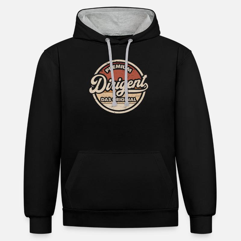 Dirigent Original Lustiges Dirigenten - Kontrast-Hoodie - Schwarz/Grau meliert