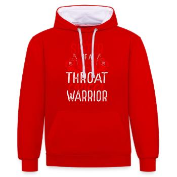 Sister Throat Cancer Awareness Sibling Twin - Contrast hoodie - red/white - Front - Liana (172cm) & Jaron (178cm)