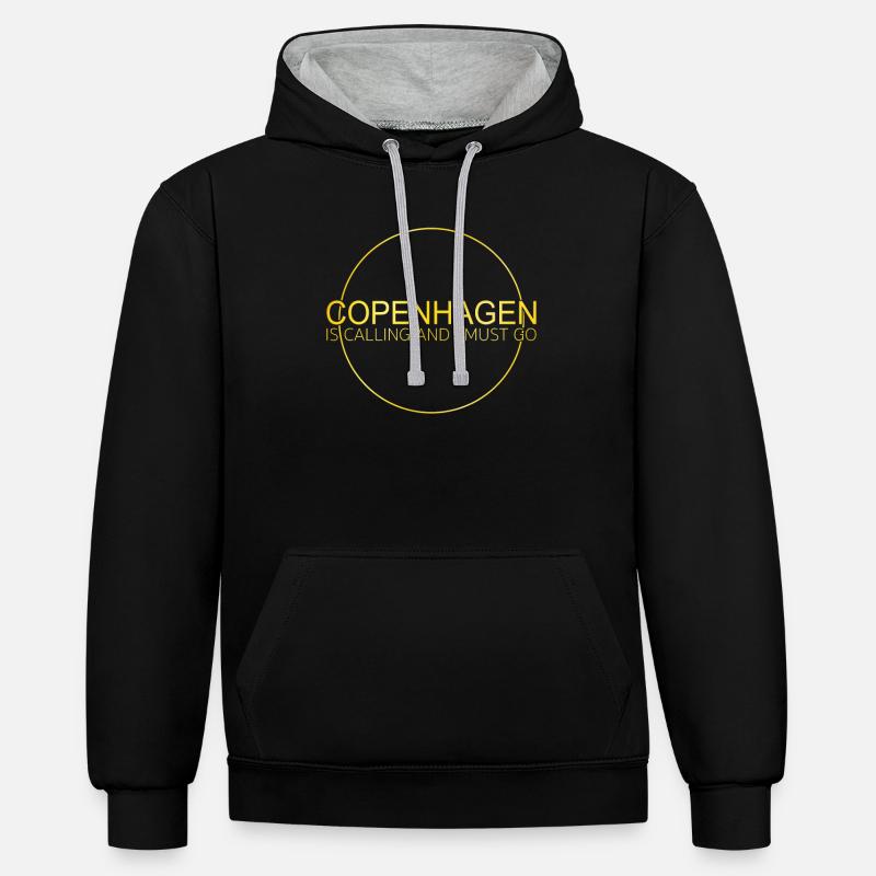 Dicton de Copenhague - Sweat à capuche contrasté - noir/gris chiné