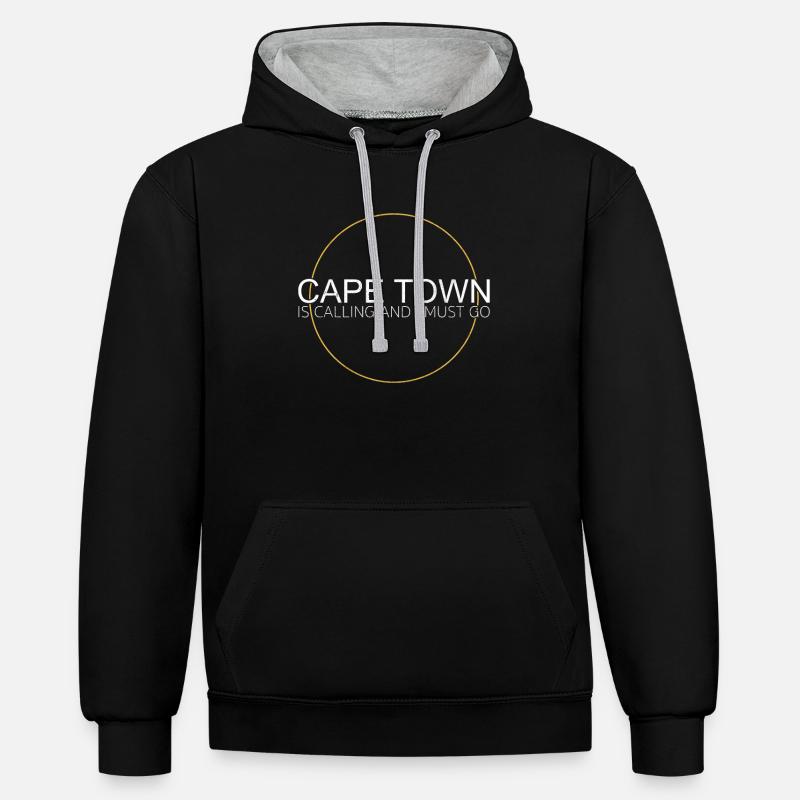 Citation du Cap - Sweat à capuche contrasté - noir/gris chiné