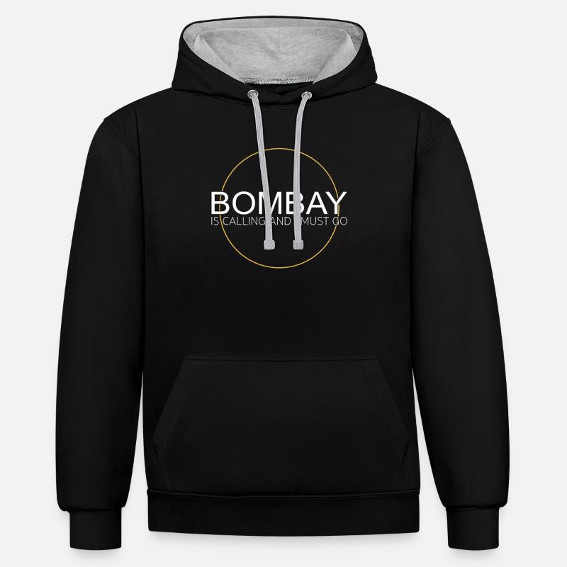 Dicton de Bombay - Sweat à capuche contrasté - noir/gris chiné