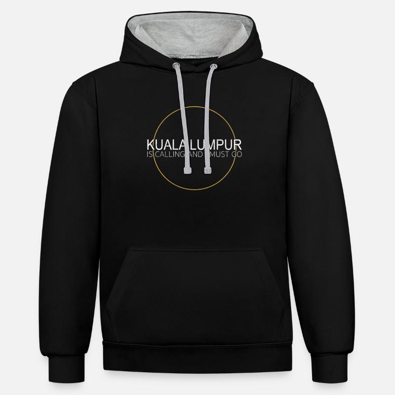 Dicton de Kuala Lumpur - Sweat à capuche contrasté - noir/gris chiné