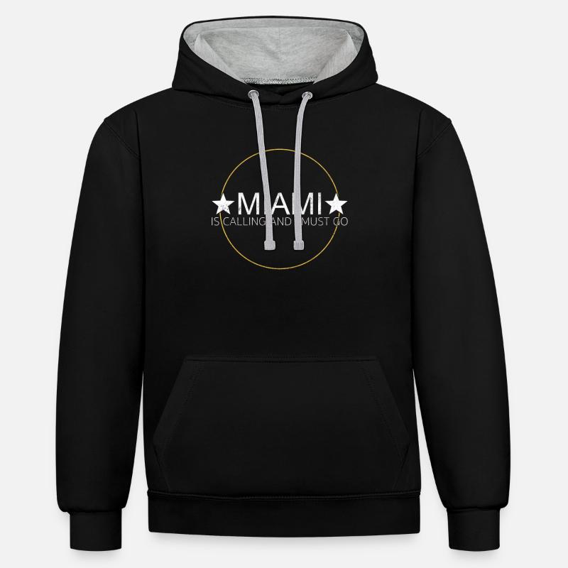 Citation de Miami - Sweat à capuche contrasté - noir/gris chiné