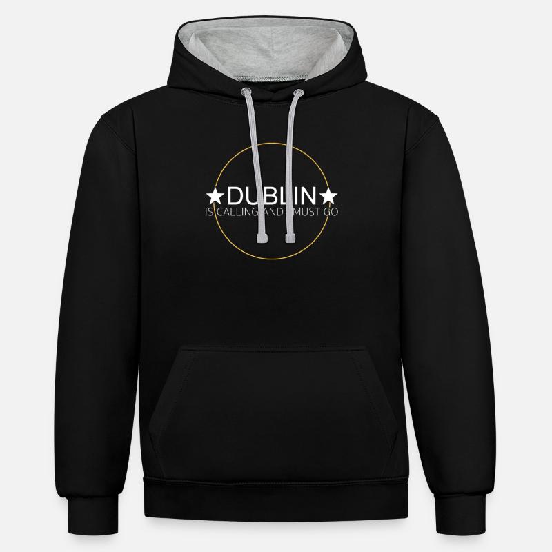 Dicton de Dublin - Sweat à capuche contrasté - noir/gris chiné