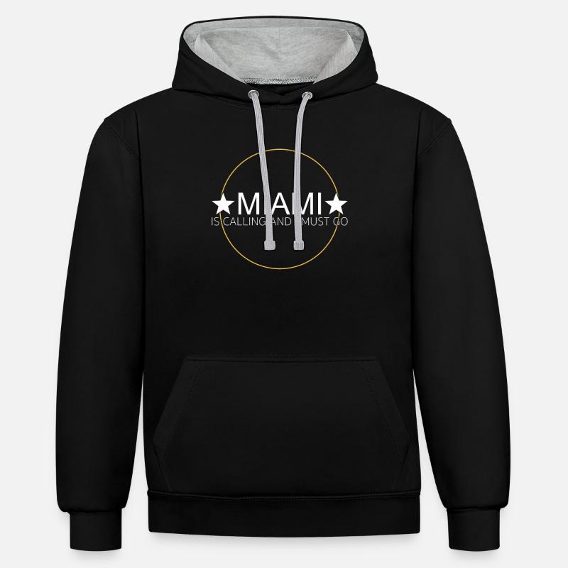 Citation de Miami - Sweat à capuche contrasté - noir/gris chiné