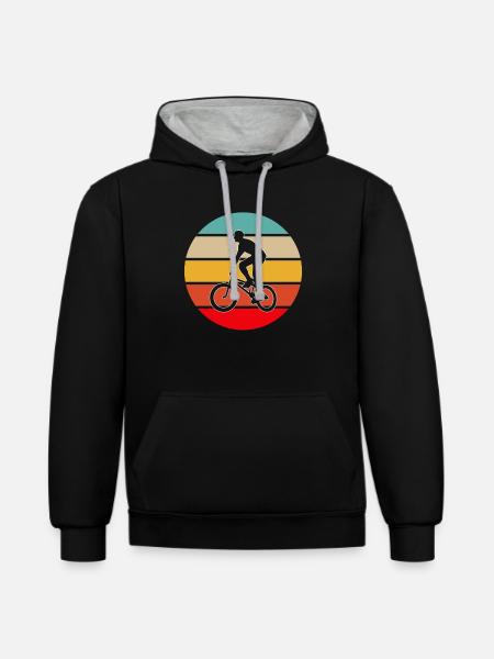 BMX retro - Contrast hoodie - black/heather grey