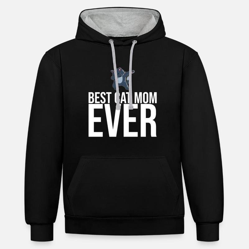 Dabbing Cat Funny Cat - Sweat à capuche contrasté - noir/gris chiné