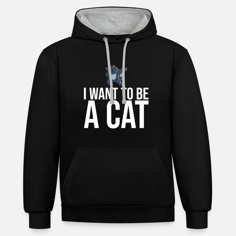 Dabbing Cat Funny Cat - Sweat à capuche contrasté - noir/gris chiné