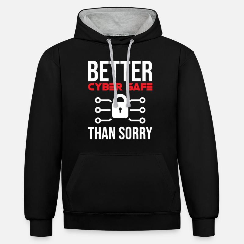 Cybersecurity Computer Security Cybersecurity - Contrast hoodie - black/heather grey