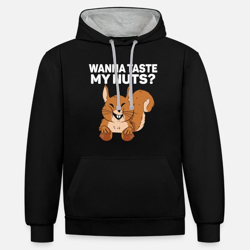 Squirrel Shadow - Contrast hoodie - black/heather grey
