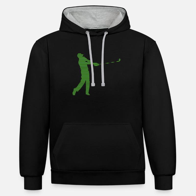 Golfe - Sweat à capuche contrasté - noir/gris chiné