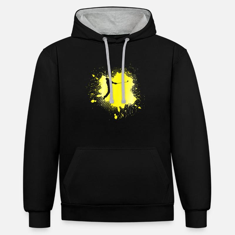 Golfe - Sweat à capuche contrasté - noir/gris chiné