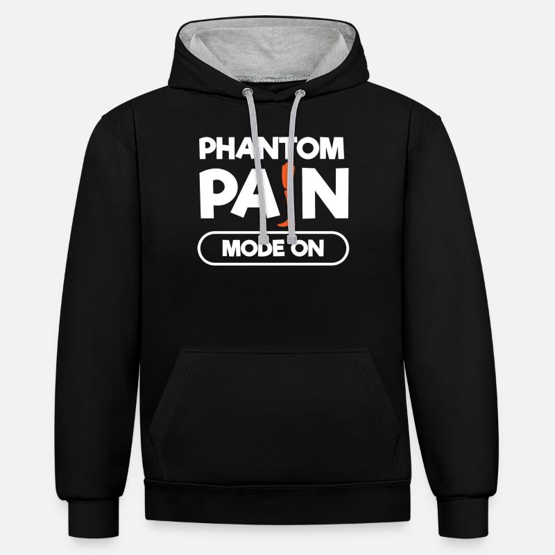 Leg prosthesis, prosthesis, amputee, amputation - Contrast hoodie - black/heather grey