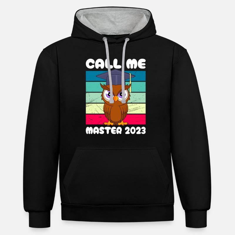 Appelez-moi Master 2023 - Sweat à capuche contrasté - noir/gris chiné