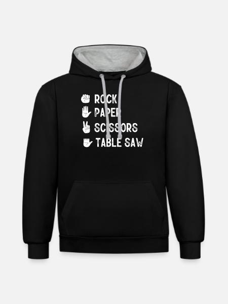 Tischler, Holzarbeiter - Kontrast-Hoodie - Schwarz/Grau meliert