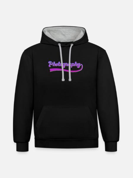 Photography - Contrast hoodie - black/heather grey