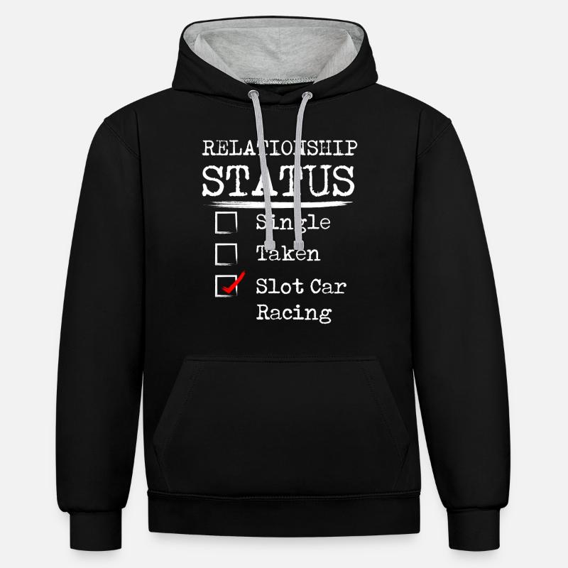 Course de voitures à sous - Sweat à capuche contrasté - noir/gris chiné