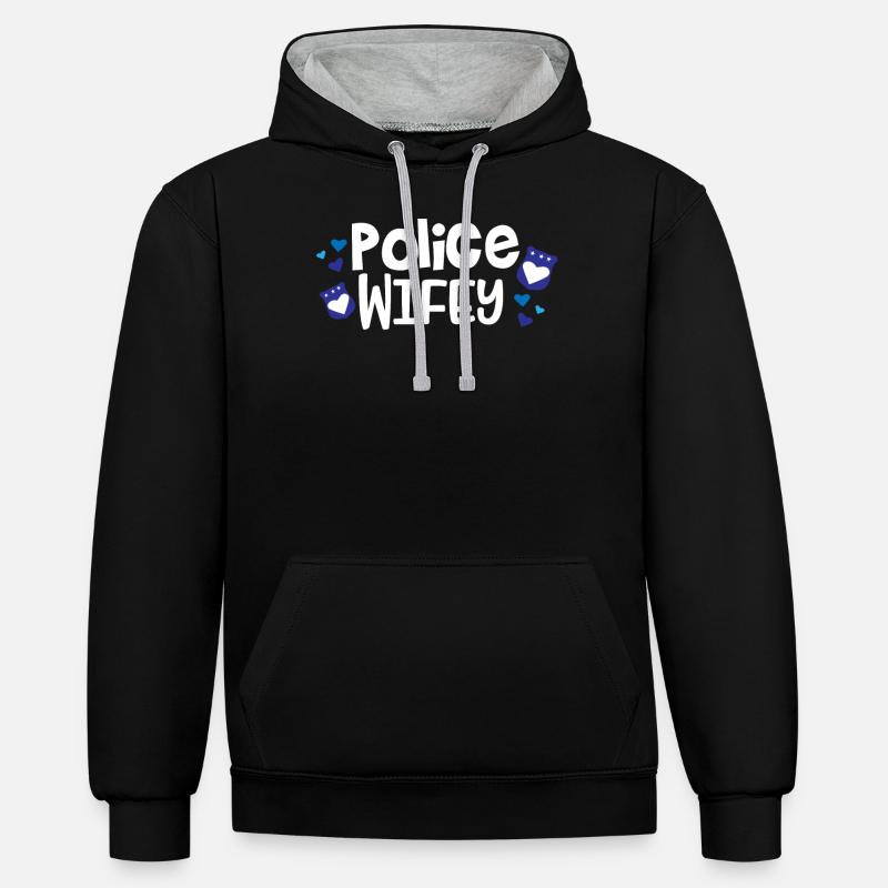 Costume d’uniforme de policier - Sweat à capuche contrasté - noir/gris chiné