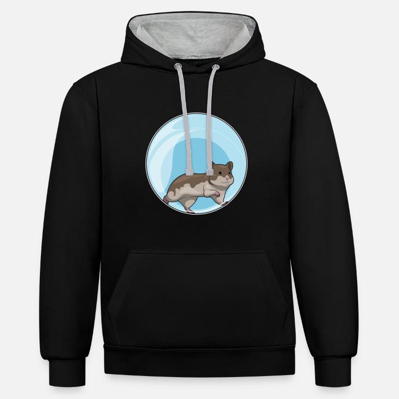 Hamster Hamster Ball - Sweat à capuche contrasté - noir/gris chiné