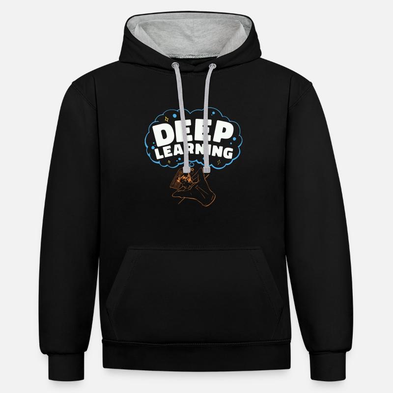 Artificial Intelligence Deep Learning Programmer - Kontrast-Hoodie - Schwarz/Grau meliert