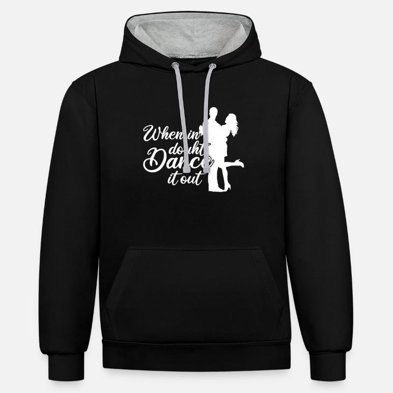 Salle de bal - Sweat à capuche contrasté - noir/gris chiné