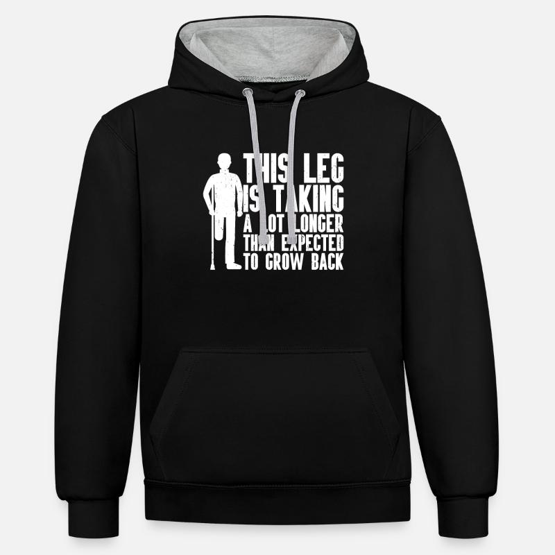 Amputation - Sweat à capuche contrasté - noir/gris chiné