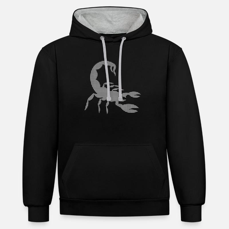 Scorpion - Sweat à capuche contrasté - noir/gris chiné