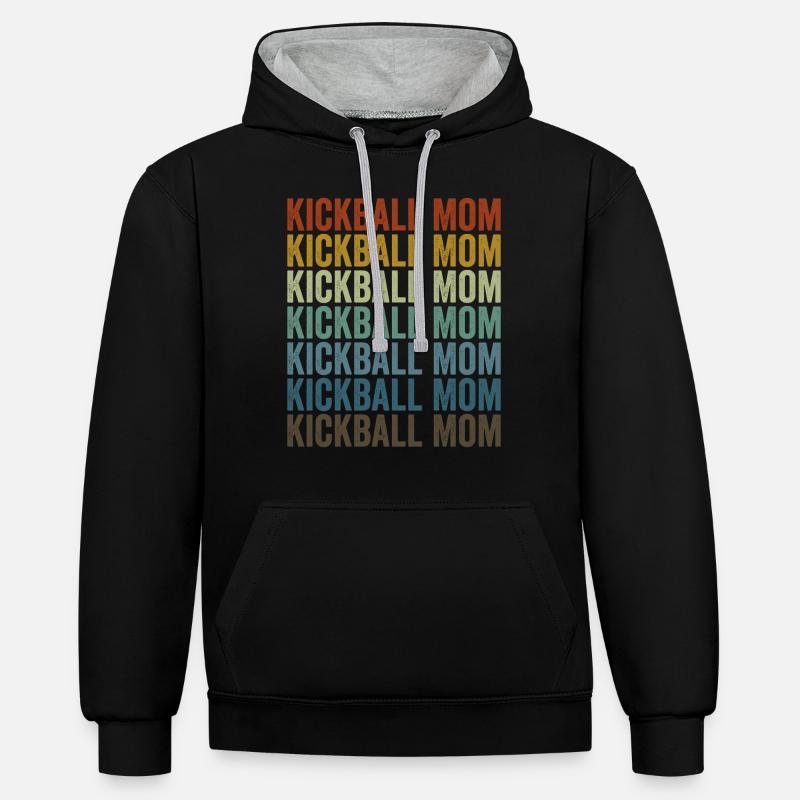 Kickball Mama Kickball Player Mama - Sweat à capuche contrasté - noir/gris chiné