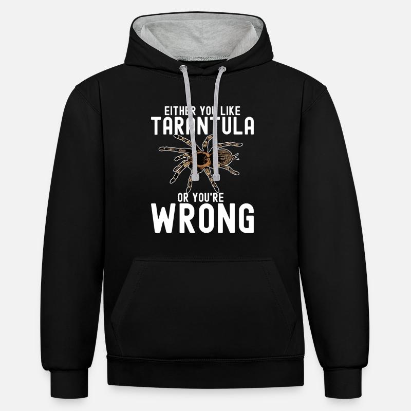 Tarentule - Sweat à capuche contrasté - noir/gris chiné