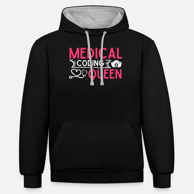 Medical Encoder Medical Programmer - Contrast hoodie - black/heather grey