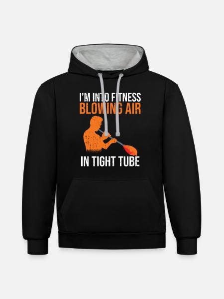 Glasbläserei Glasbläser - Kontrast-Hoodie - Schwarz/Grau meliert