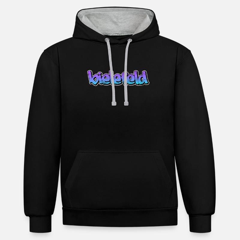 Graffiti de Bielefeld - Sweat à capuche contrasté - noir/gris chiné