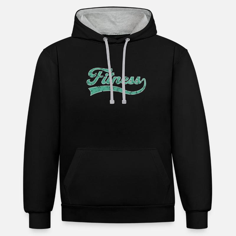 Lettrage d’aptitude - Sweat à capuche contrasté - noir/gris chiné