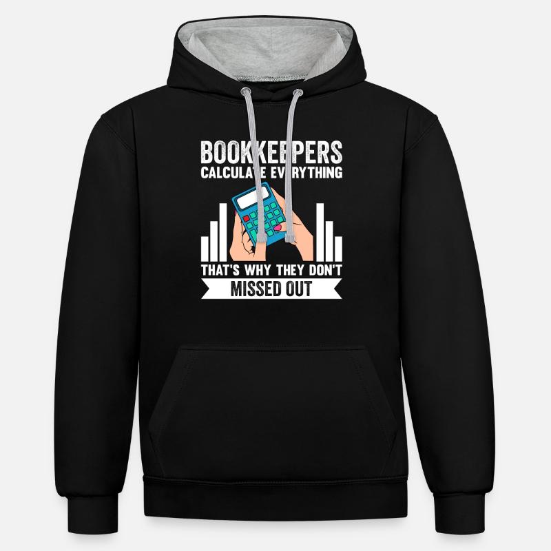 Tenue de livres Comptable Comptable - Sweat à capuche contrasté - noir/gris chiné