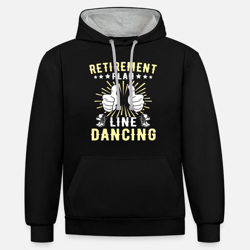 Line Dancer Line Dancing - Kontrast-Hoodie - Schwarz/Grau meliert