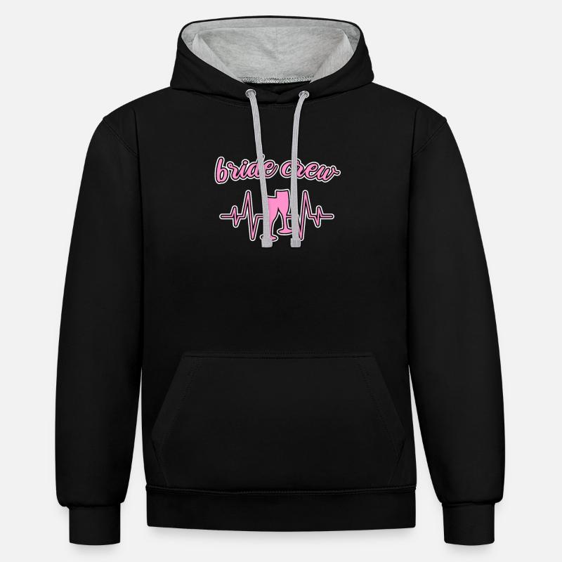 Équipage de la mariée - Sweat à capuche contrasté - noir/gris chiné