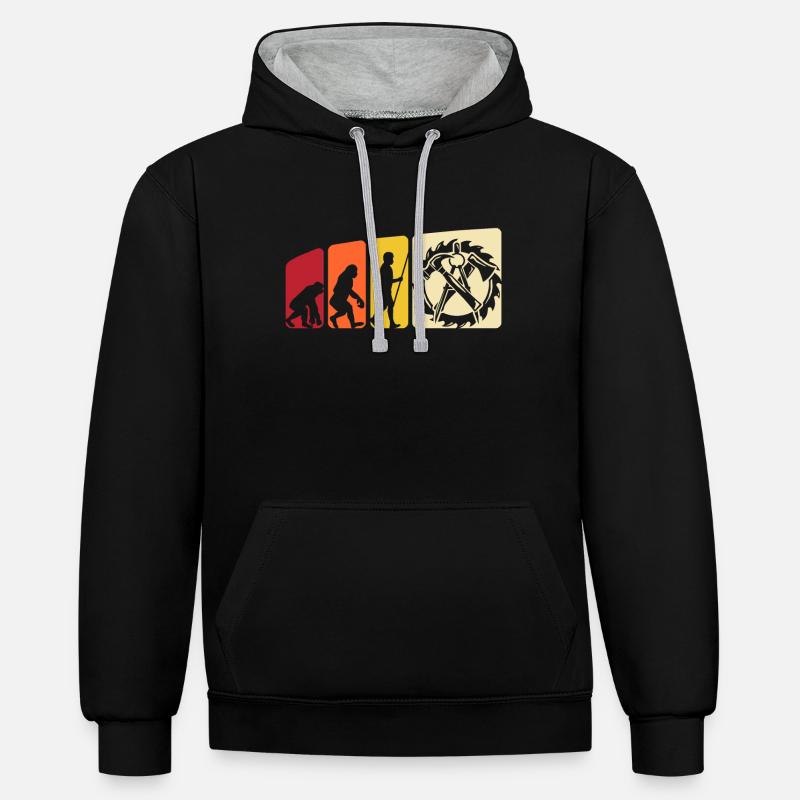 Zimmermann Evolution Zimmerer - Kontrast-Hoodie - Schwarz/Grau meliert