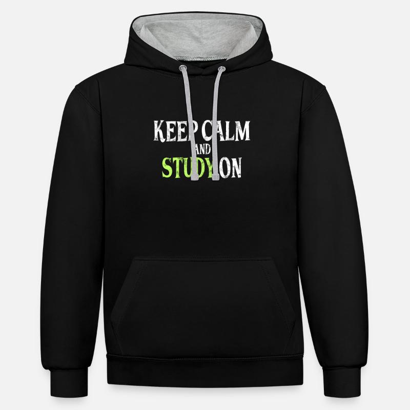 Étude Dire - Sweat à capuche contrasté - noir/gris chiné