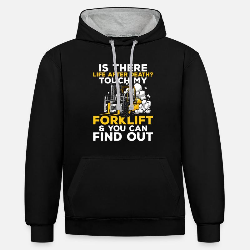 Gabelstaplerfahrer Gabelstaplerfahrer - Kontrast-Hoodie - Schwarz/Grau meliert