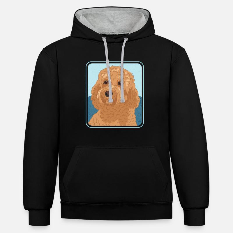 Cavapoo hunde Cavoodle hund ejer gave - Kontrast-hoodie - sort/gråmeleret
